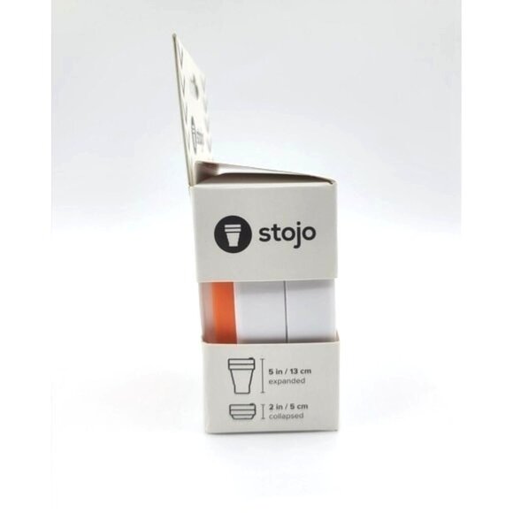 Lot of 4 Stojo Collapsible Cup 12 oz Orange White Portable Travel Tea Coffee NEW - Picture 6 of 10